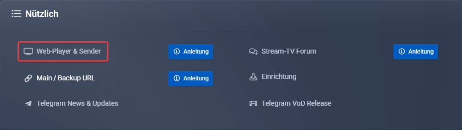 Webplayer Ansicht