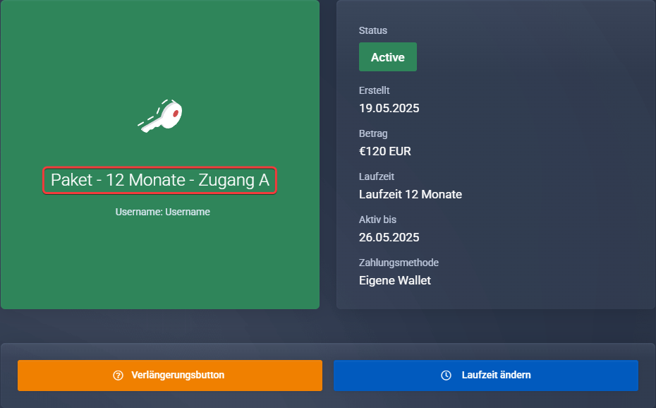 Paket-Zugang