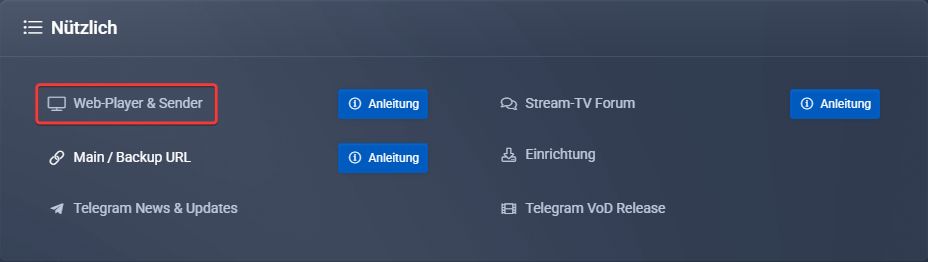 Webplayer Ansicht