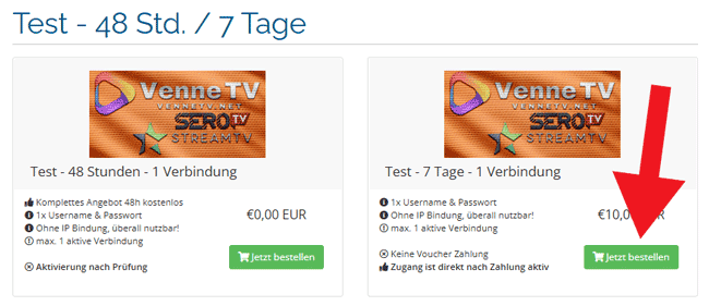 Zugang in den Warenkorb legen